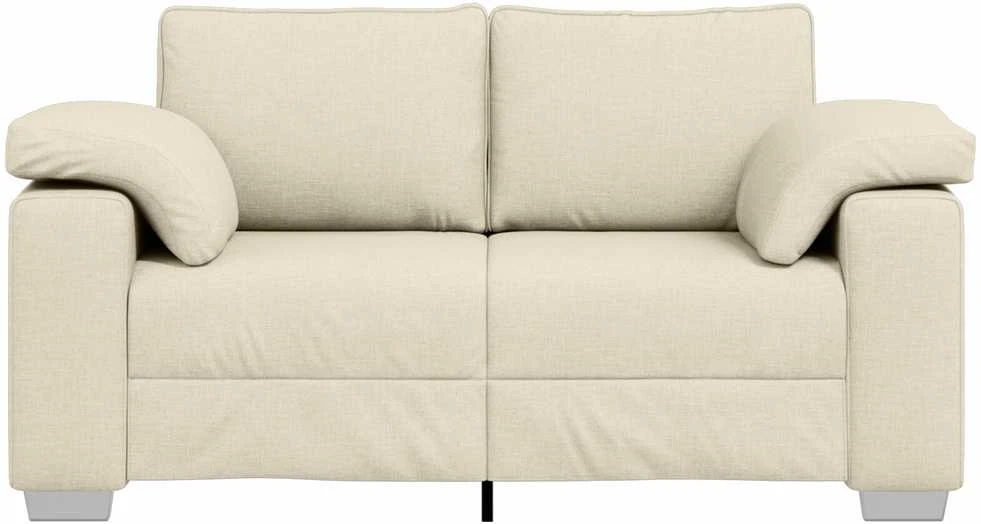 Dvitaškė sofa Smėlio 160 cm Lino mišinio audinys