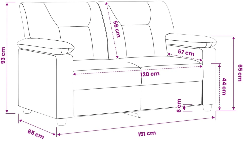 Sofa Raudona 151 x 85 x 93 cm Dirbtinė oda