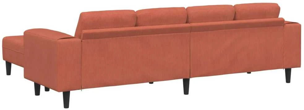 Sofa Raudona oranžinė 250 x 188 x 76 cm Kordūrinis audinys