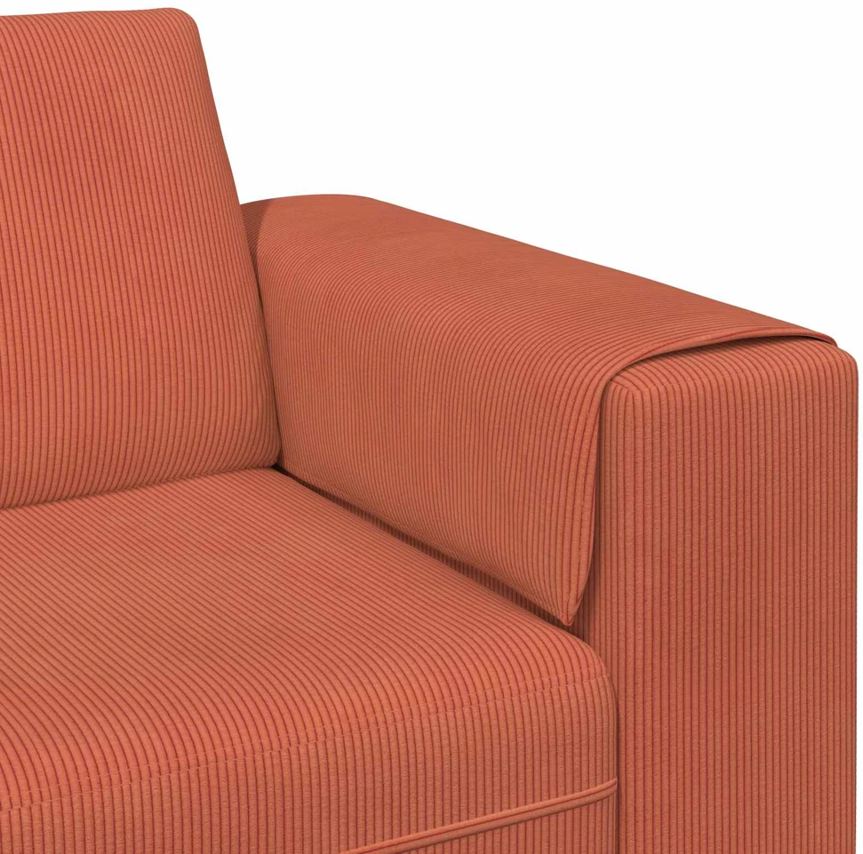 Sofa Raudona oranžinė 250 x 188 x 76 cm Kordūrinis audinys