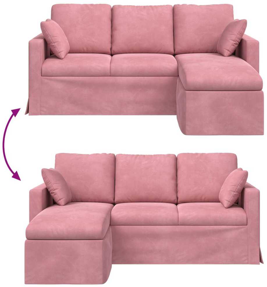 Sofa Rožinė 178 x 134 x 80 cm Aksomas