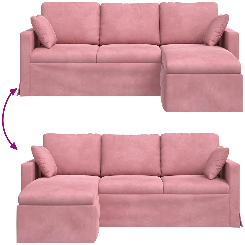 Sofa Rožinė 198 x 134 x 80 cm Aksomas