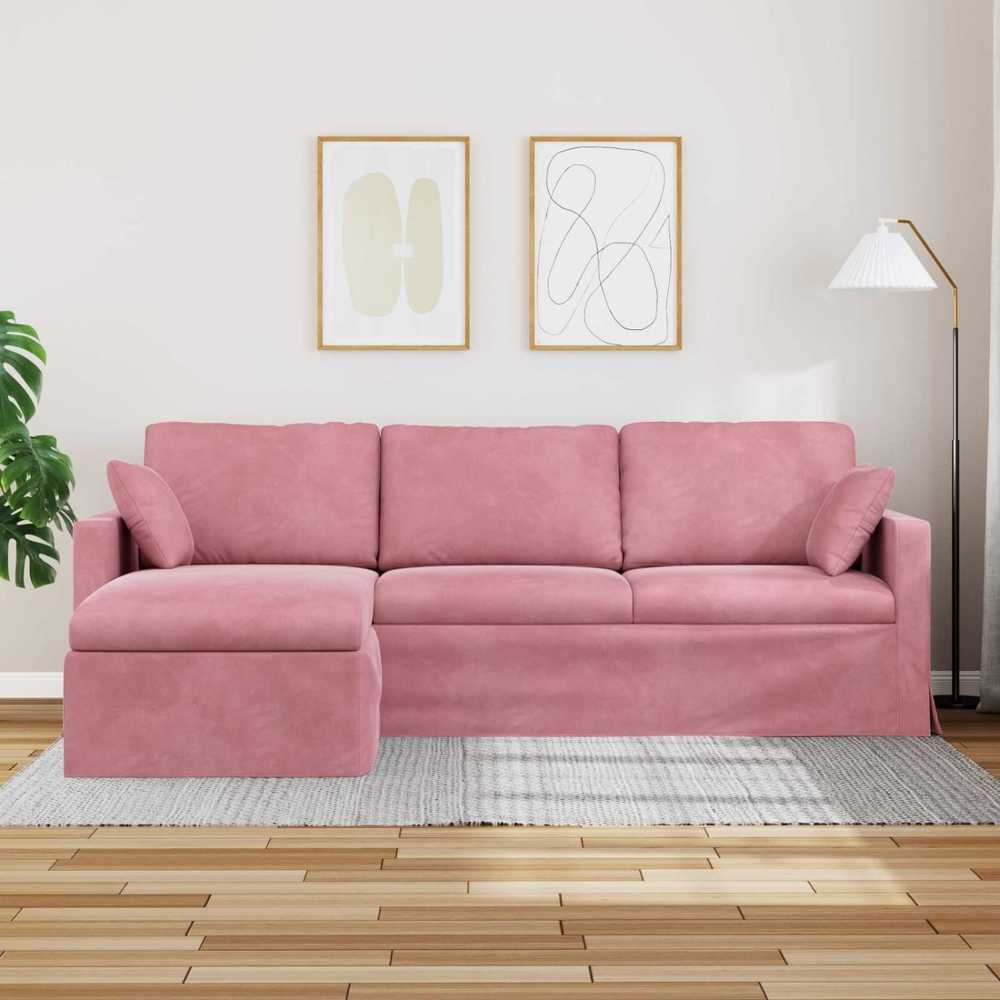Sofa Rožinė 228 x 134 x 80 cm Aksomas