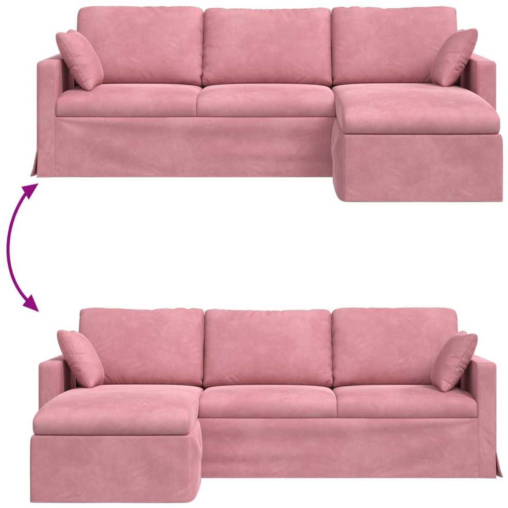Sofa Rožinė 228 x 134 x 80 cm Aksomas