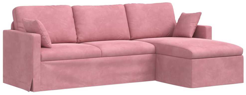Sofa Rožinė 228 x 134 x 80 cm Aksomas