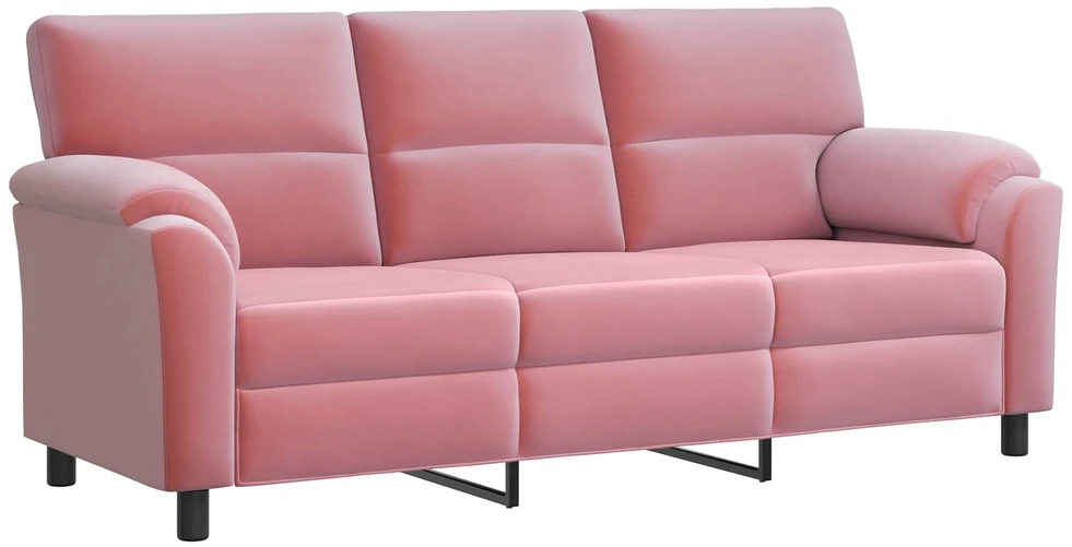 Sofa Rožinė 214 x 85 x 93 cm Aksomas