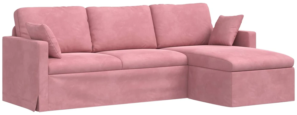 Sofa Rožinė 228 x 134 x 80 cm Aksomas