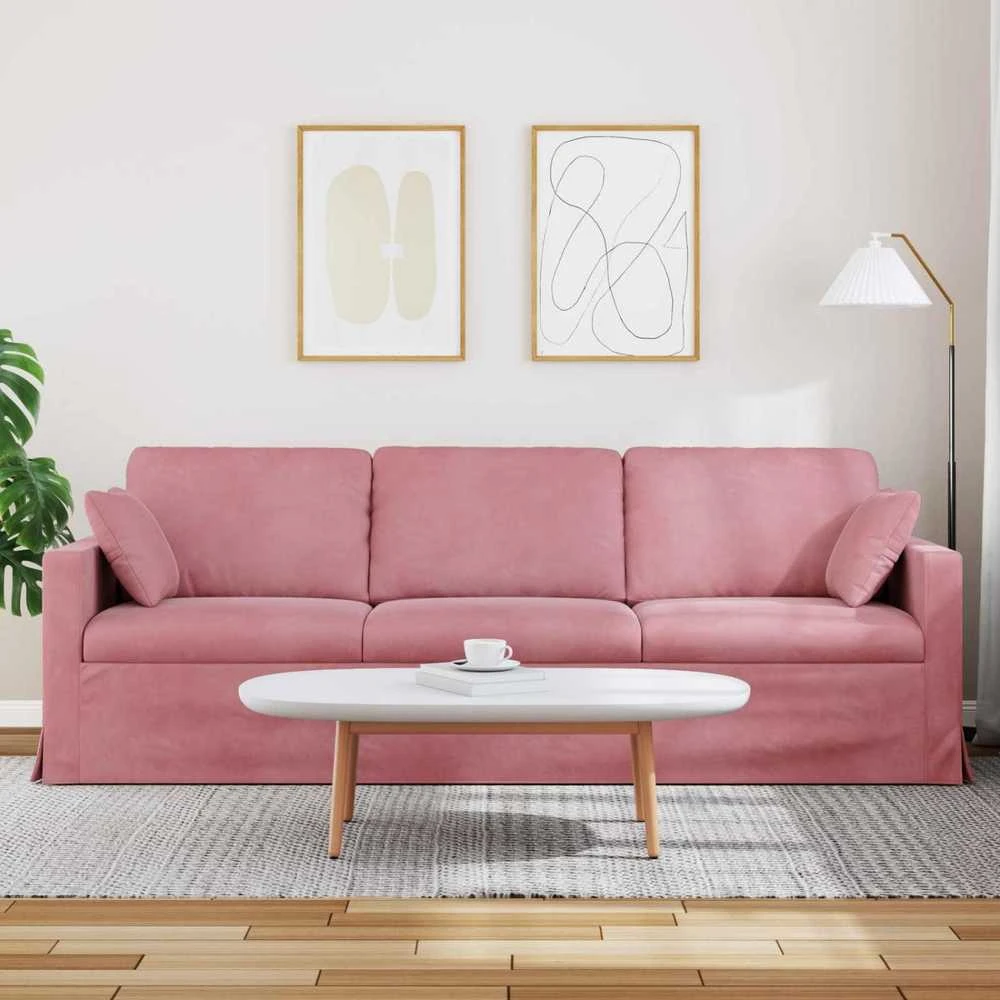 Sofa Rožinė 228 x 78 x 80 cm Aksomas