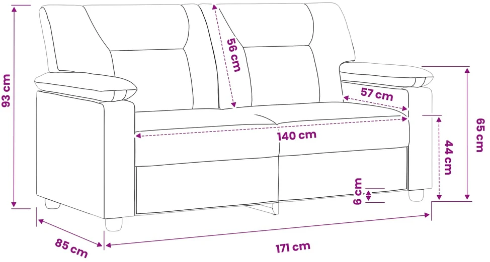 Sofa Ruda 171 x 85 x 93 cm Dirbtinė oda