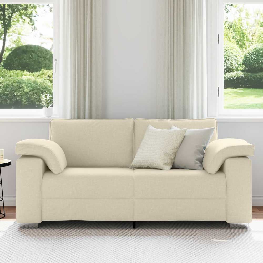 Dvitaškė sofa Smėlio 180 cm Lino mišinio audinys