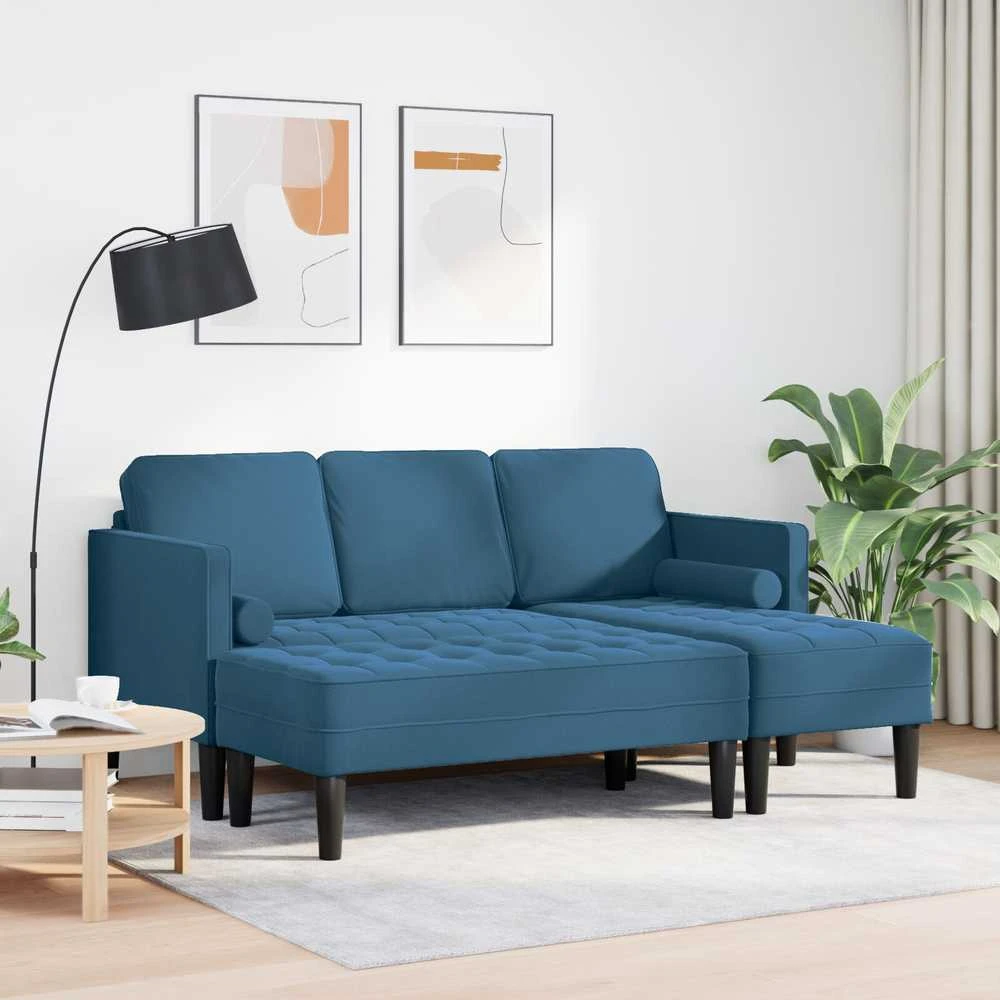 Sofa Sofos komplektas 2 vnt. Mėlyna Poliesteris