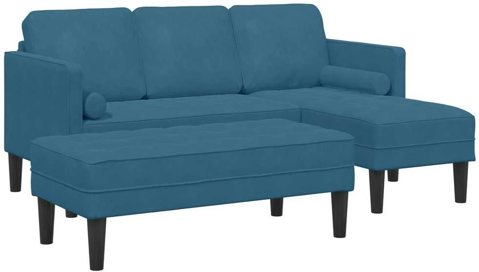 Sofa Sofos komplektas 2 vnt. Mėlyna Poliesteris
