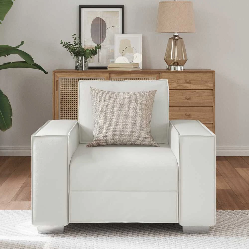 Sofa Kėdė Baltas 100 cm Dirbtinė oda