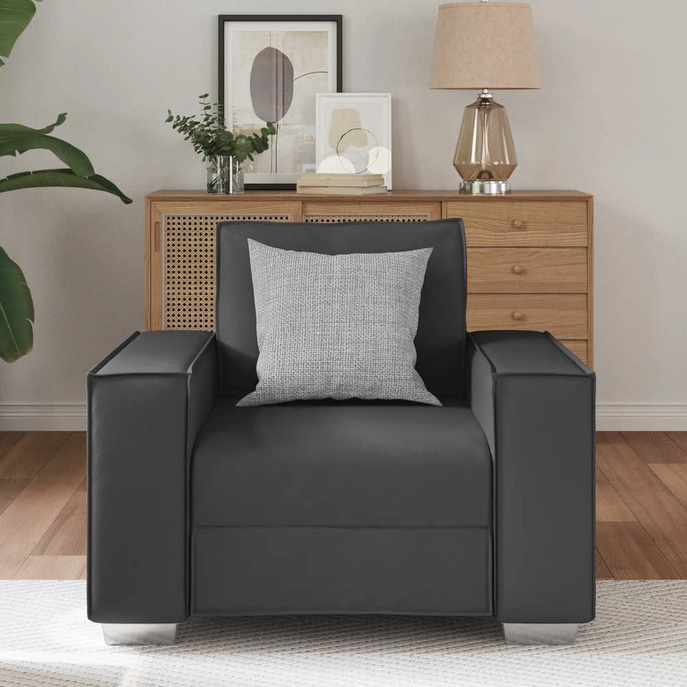 Sofa Kėdė Pilka 100 cm Dirbtinė oda