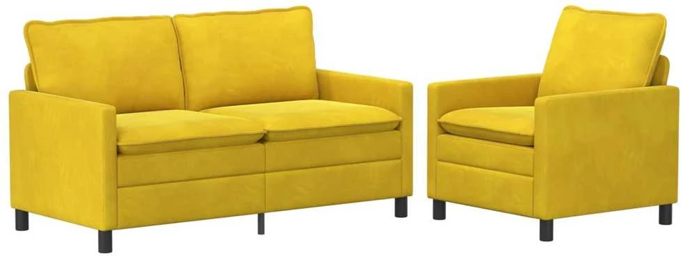 Sofa Sofos komplektas 2 vnt. Geltona Aksomas