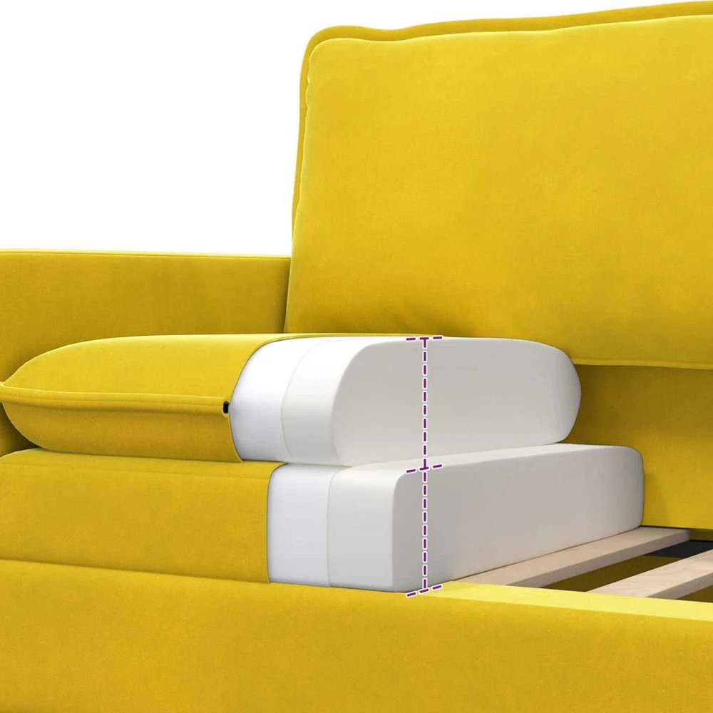 Sofa Sofos komplektas 2 vnt. Geltona Aksomas