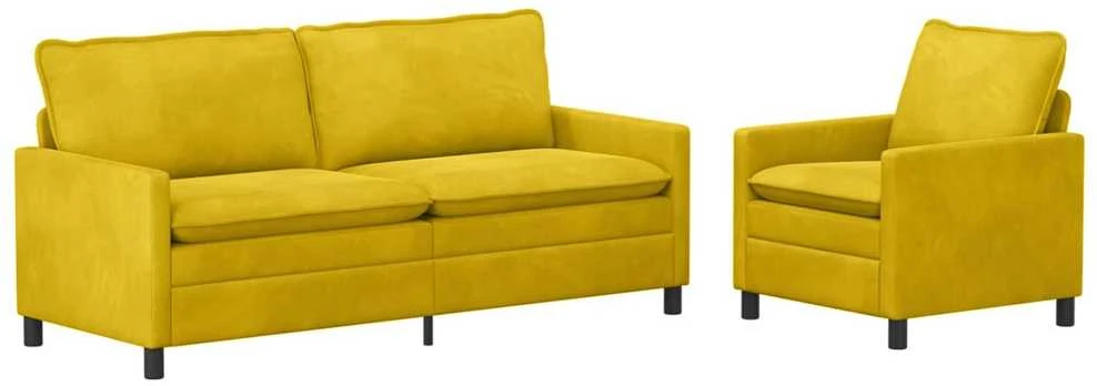 Sofa Sofos komplektas 2 vnt. Geltona Aksomas