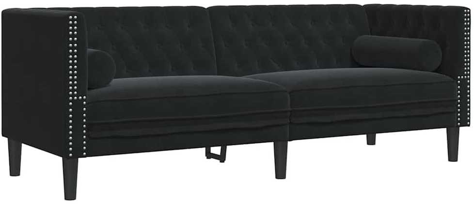 Svetainės sofa 2 vnt. Juoda Aksomas