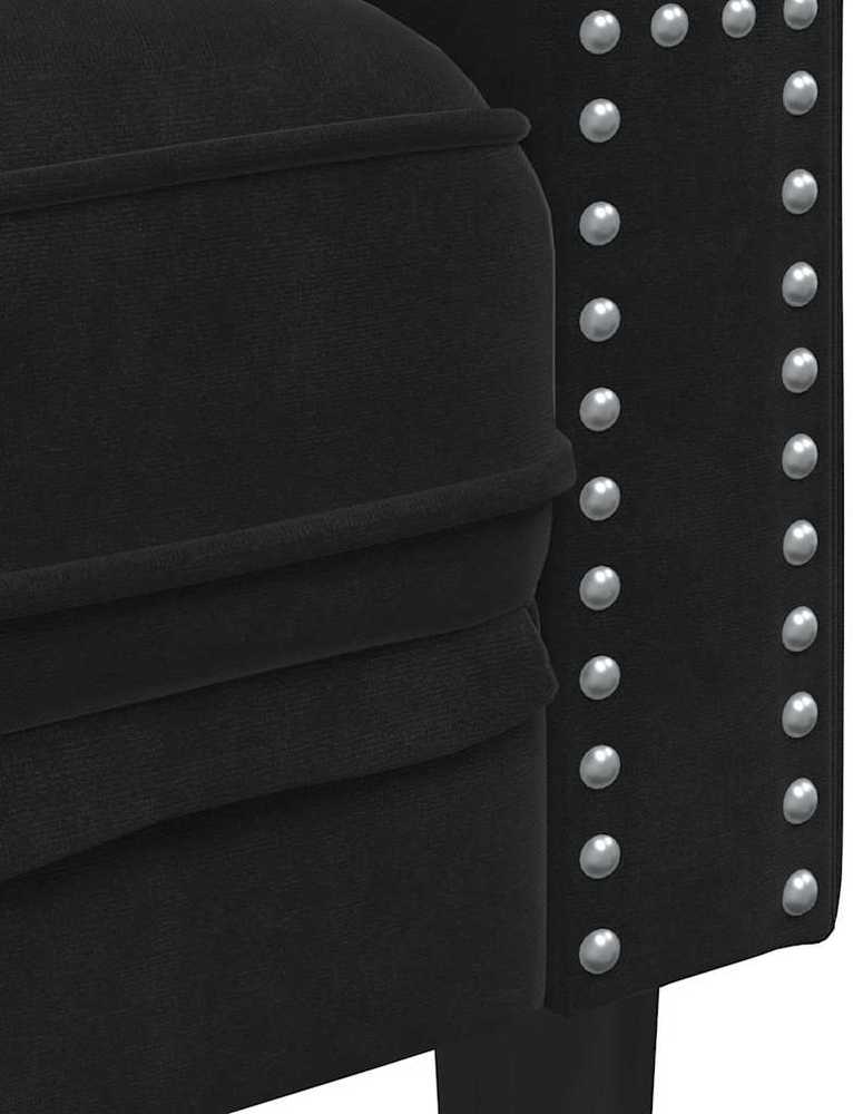 Svetainės sofa 2 vnt. Juoda Aksomas