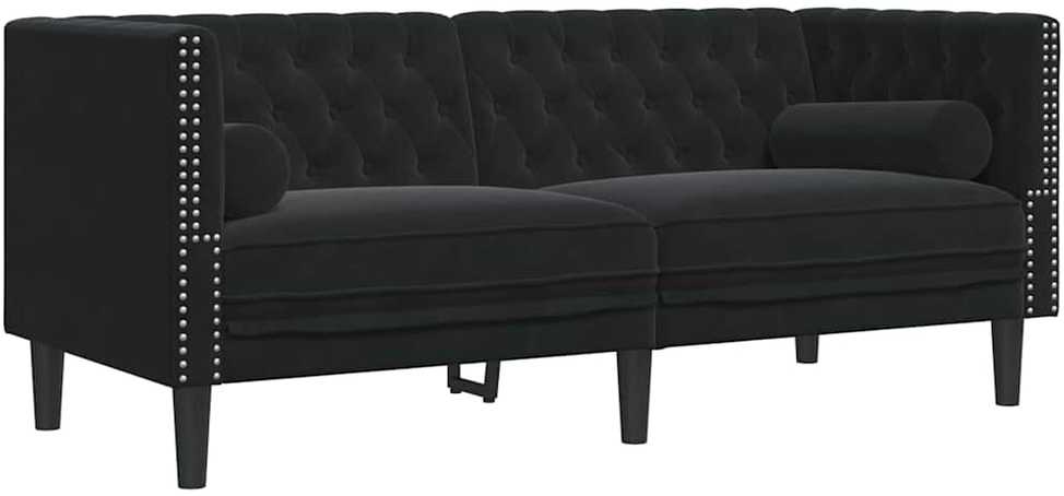 Svetainės sofa 2 vnt. Juoda Aksomas