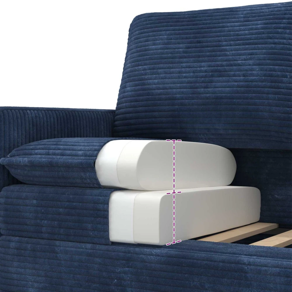 Sofa Sofos komplektas 2 vnt. Jūrinė mėlyna Poliesteris