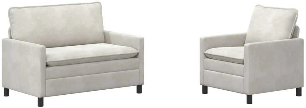 Sofa Sofos komplektas 2 vnt. Kreminė Aksomas