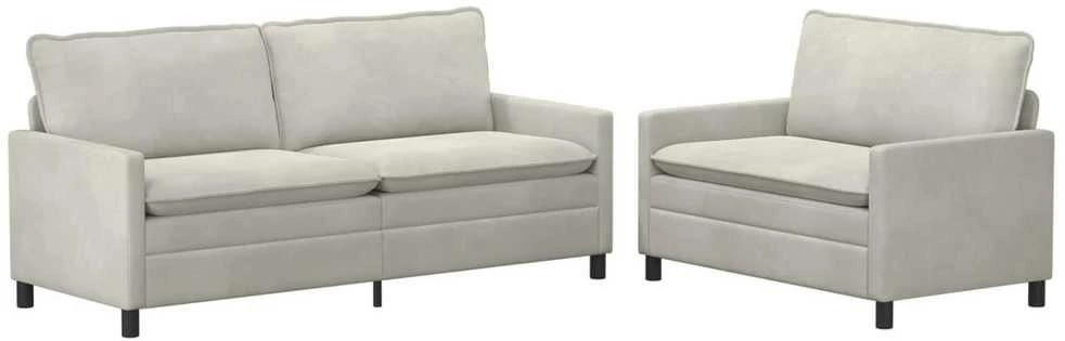 Sofa Sofos komplektas 2 vnt. Kreminė Aksomas