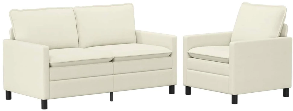 Sofa Sofos komplektas 2 vnt. Kreminė Audinys