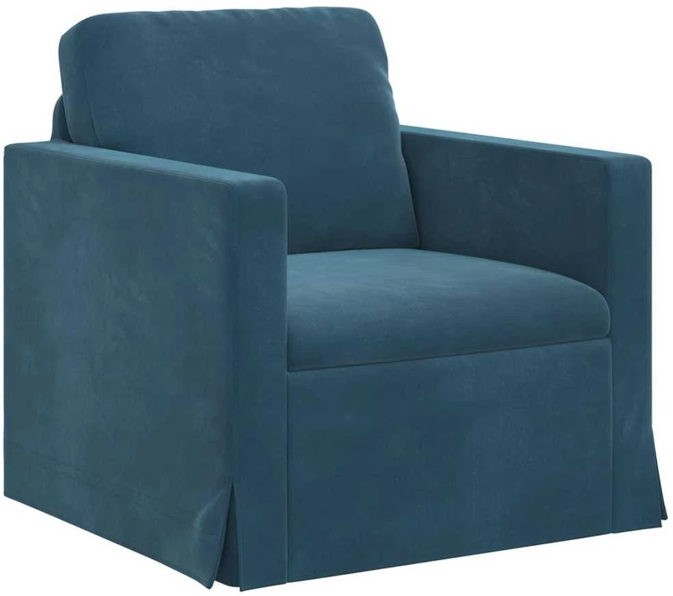 Sofa Sofos komplektas 2 vnt. Mėlyna Aksomas