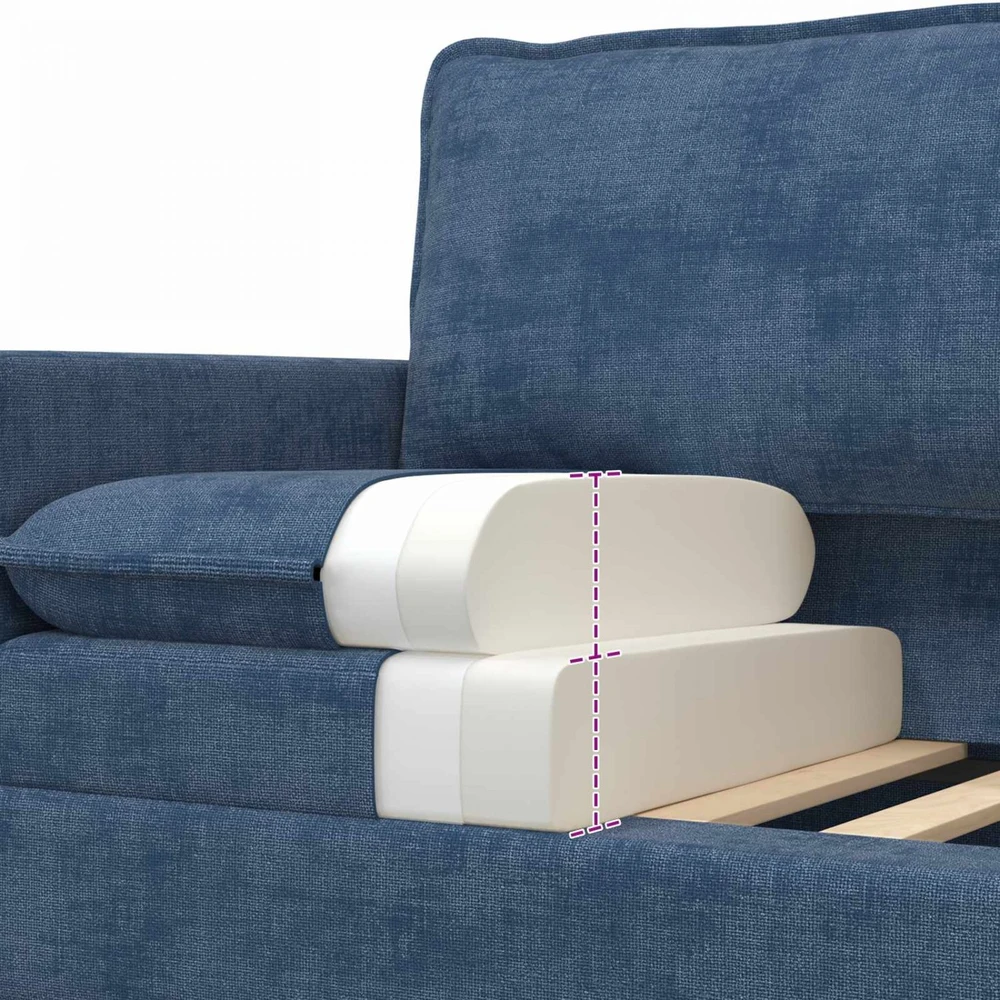 Sofa Sofos komplektas 2 vnt. Mėlyna Poliesteris
