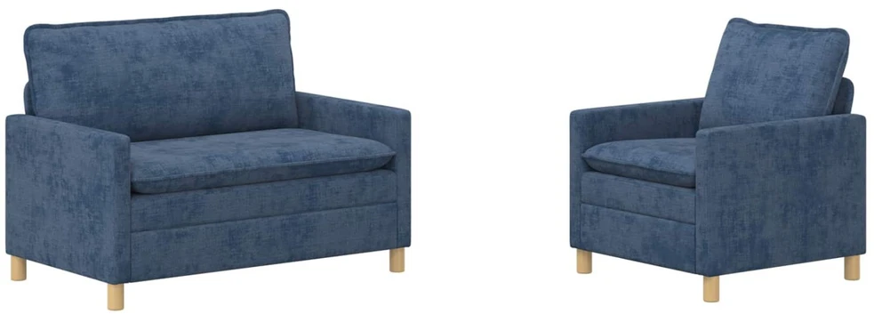Sofa Sofos komplektas 2 vnt. Mėlyna Poliesteris