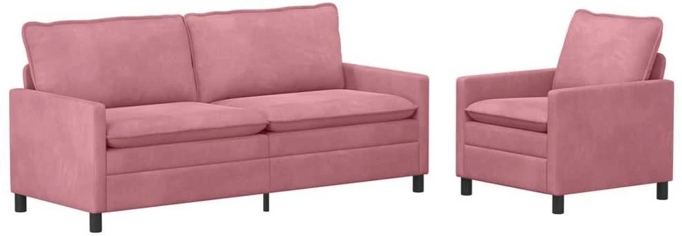 Sofa Sofos komplektas 2 vnt. Rožinė Aksomas