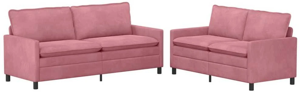 Sofa Sofos komplektas 2 vnt. Rožinė Aksomas