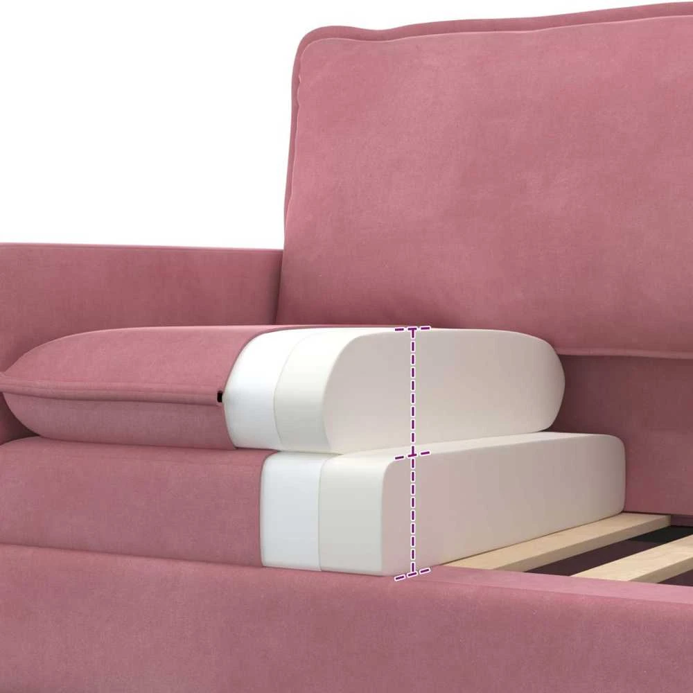Sofa Sofos komplektas 2 vnt. Rožinė Aksomas
