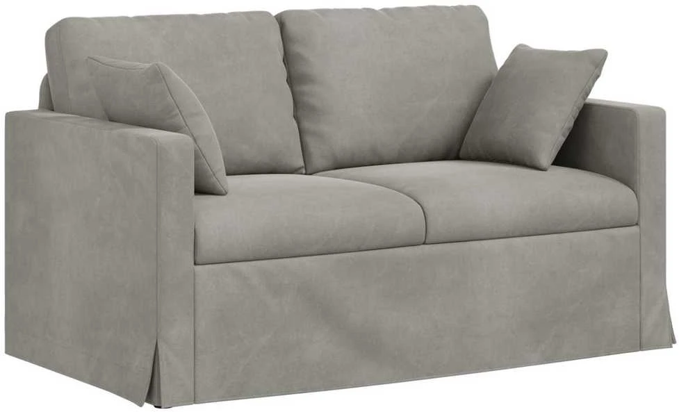 Sofa Sofos komplektas 2 vnt. Šviesiai pilka Aksomas