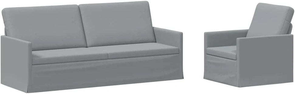 Sofa Sofos komplektas 2 pcs Šviesiai pilka Audinys
