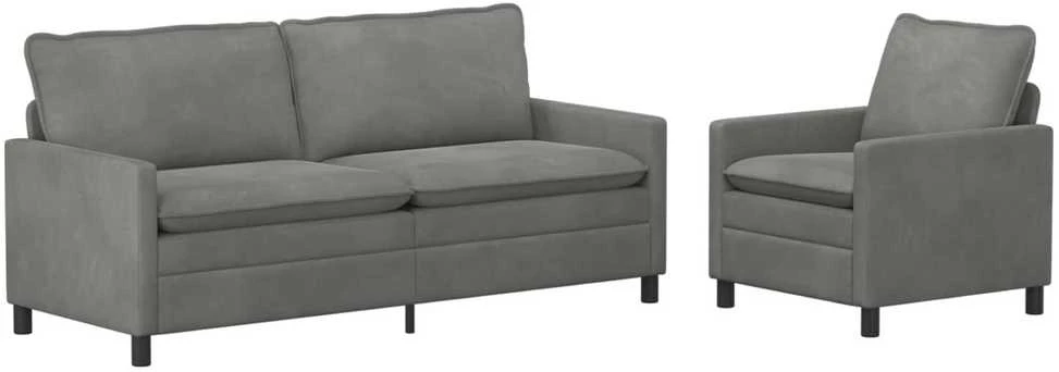 Sofa Sofos komplektas 2 vnt. Tamsiai pilka Aksomas