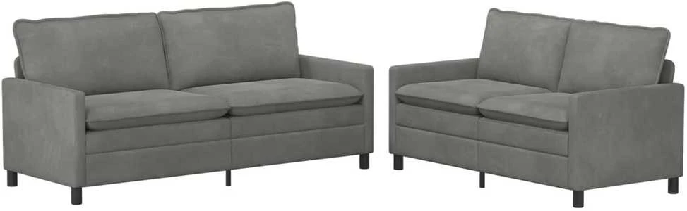 Sofa Sofos komplektas 2 vnt. Tamsiai pilka Aksomas