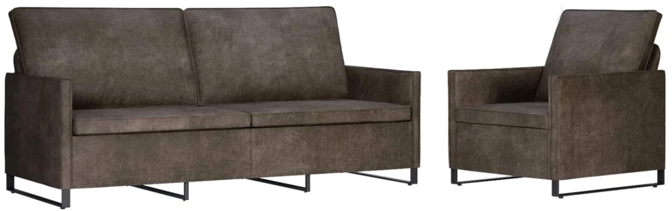 Sofa Sofos komplektas 2 vnt. Tamsiai pilka Dirbtinė zomša