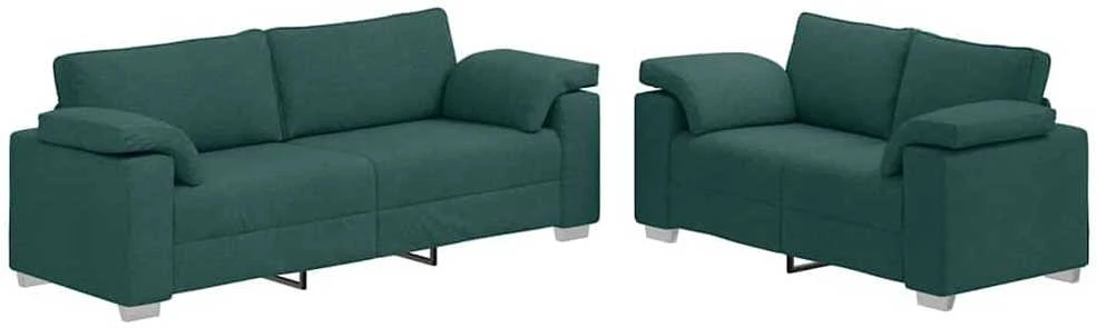 Sofa 2 vnt. Tamsiai žalia audinys