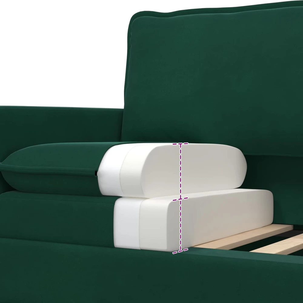 Sofa Sofos komplektas 2 vnt. Tamsiai žalia Aksomas