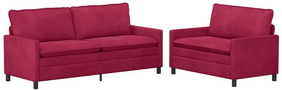 Sofa Sofos komplektas 2 vnt. Vyno raudona Aksomas