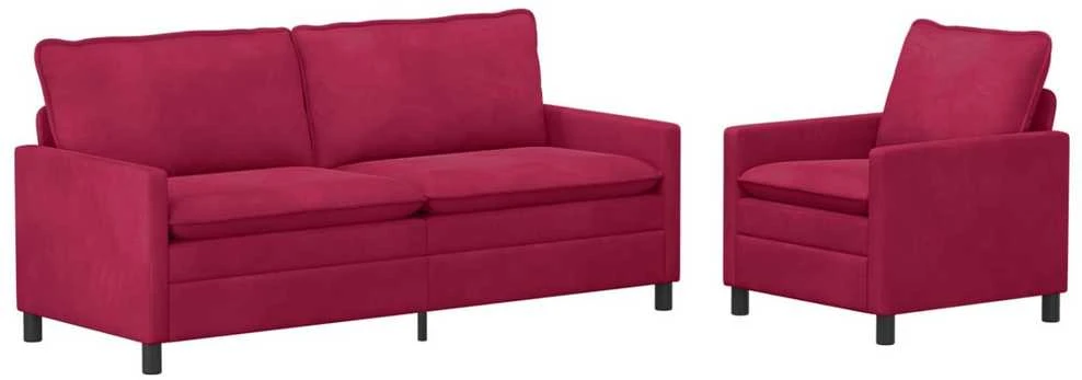 Sofa Sofos komplektas 2 vnt. Vyno raudona Aksomas