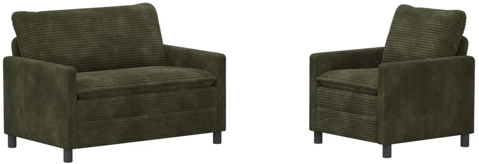 Sofa Sofos komplektas 2 vnt. Žalia Poliesteris