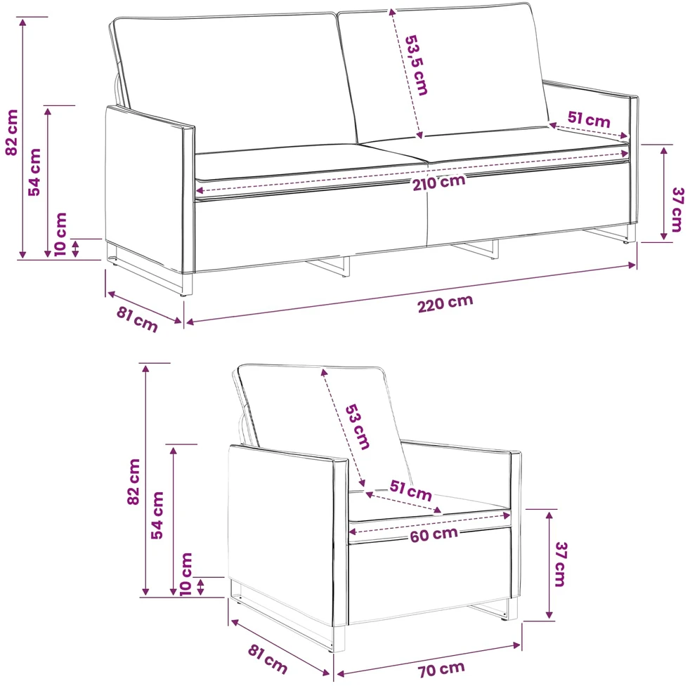 Sofa Sofos komplektas 2 vnt. Armijos Žalia Dirbtinė zomša