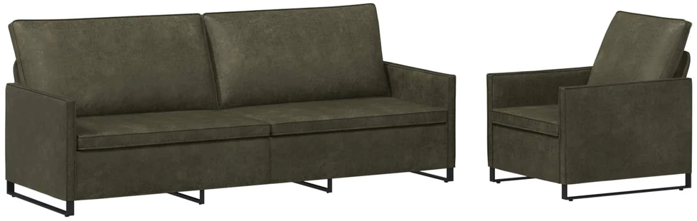 Sofa Sofos komplektas 2 vnt. Armijos Žalia Dirbtinė zomša