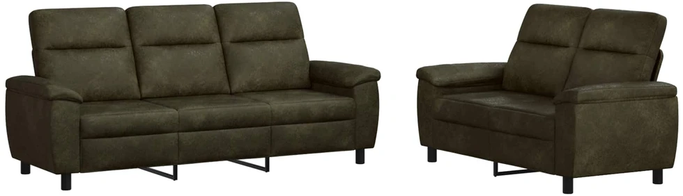 Sofa Sofos komplektas 2 vnt. Armijos Žalia Dirbtinė suedė oda