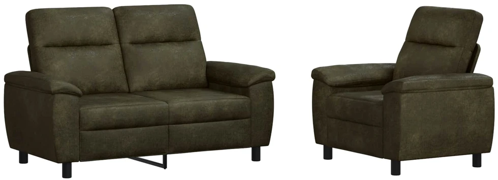 Sofa Sofos komplektas 2 vnt. Armijos Žalia Dirbtinė suedė oda