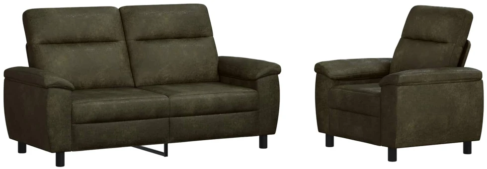 Sofa Sofos komplektas 2 vnt. Armijos Žalia Dirbtinė suedė oda