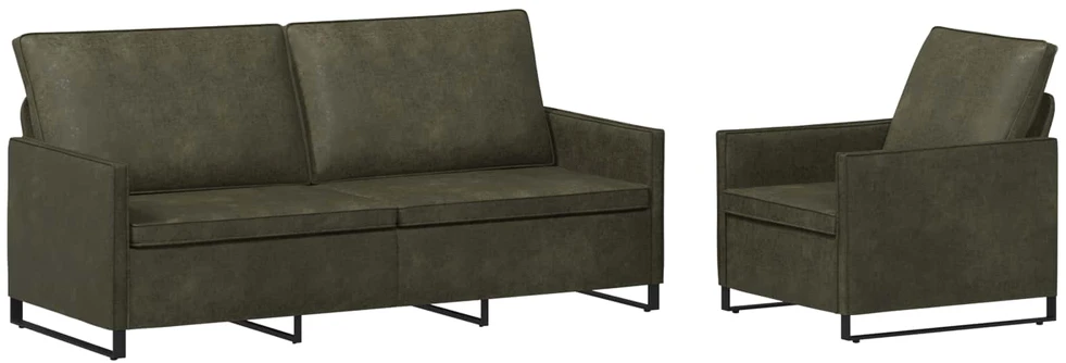 Sofa Sofos komplektas 2 vnt. Armijos Žalia Dirbtinė zomša